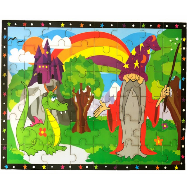 Casse-tête en bois, dans une boîte de bois, Dragon avec magicien dans Jouets et jeux  à Saint-Hyacinthe - Image 2