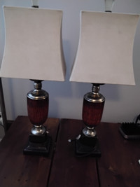 TWO TABLE LAMPS WITH SHADES
