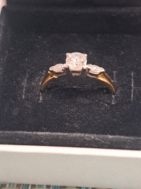 Gold 18kt with white gold 1 Carat VS1 natural diamond