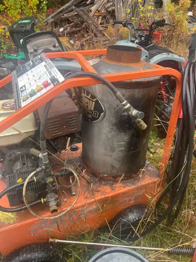 I got to pressure washer for sale the hotsy everything work has 80 ft hose with gun and all 5 differ...