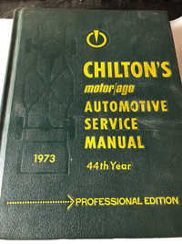 CHILTON 1973 PROFESSIONAL EDITION DOMESTIC REPAIR MANUAL #M1192