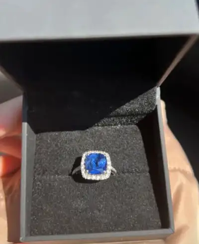Sapphire Diamond 10K White Gold Ring, View more