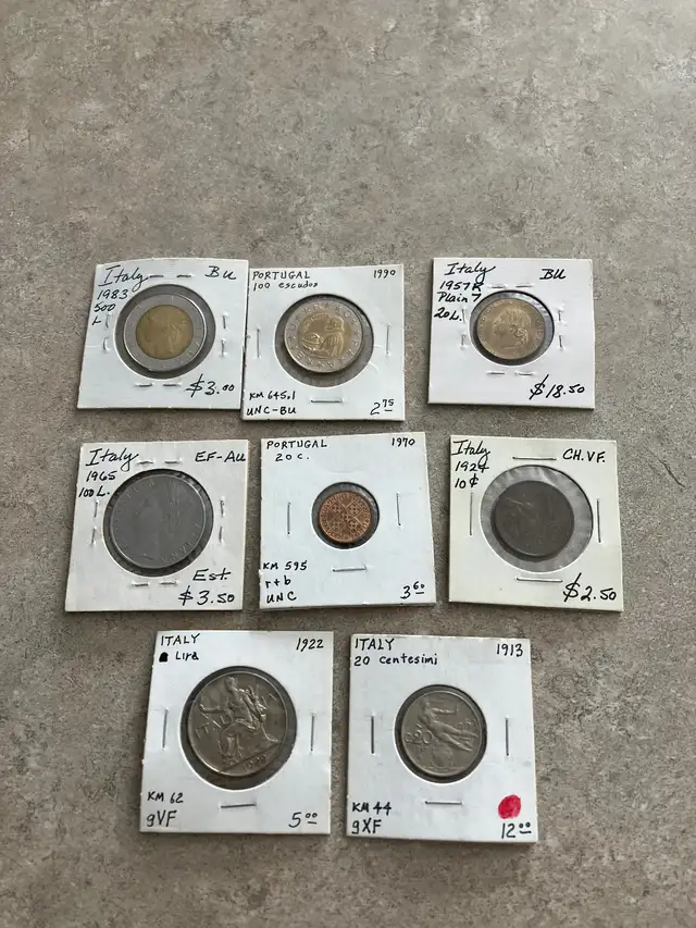 Miscellaneous Portugal/Italy Vintage Coins (15), $50 in Arts & Collectibles in Strathcona County - Image 4