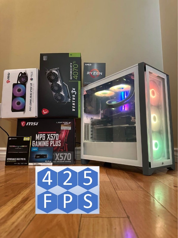 New built RTX 4070 Ti Ryzen 7 5800X 32G DDR4 1T NVME Gaming PC Desktop Computers Moncton