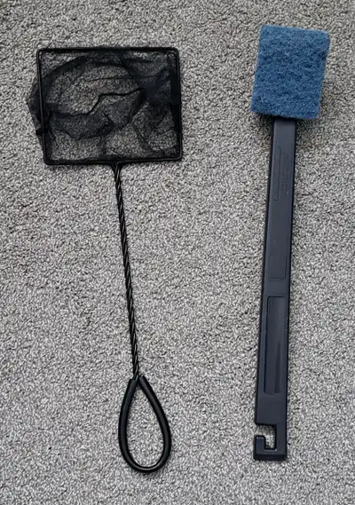 Large aquarium net and scrubber, View more
