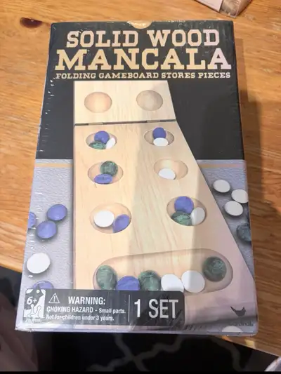olid Wood Mancala game board NEW, View more