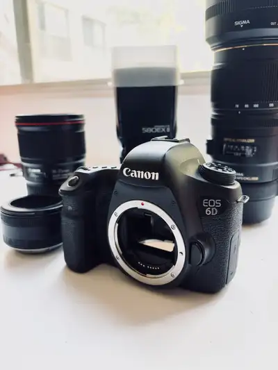 Canon 6D Body + Lenses + Flash **CAN SELL SEPARATELY**, View more