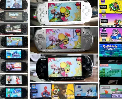 《3000 Model $250》 White Silver Black Sony PSP Playstation Portable Slim 3000 Hacked Modded custom fi...