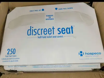 Hospeco discreet toilet seat covers, 5,000 covers, View more