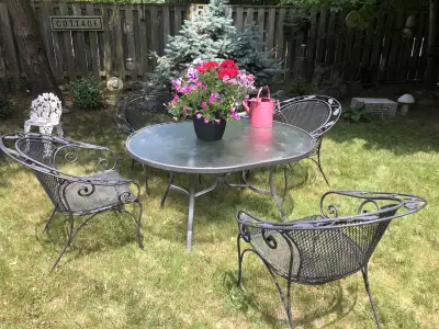 Glass top patio table, View more