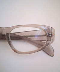 Stunning 1950s Vintage Italian Cateye Crystals Eyeglasses Frames