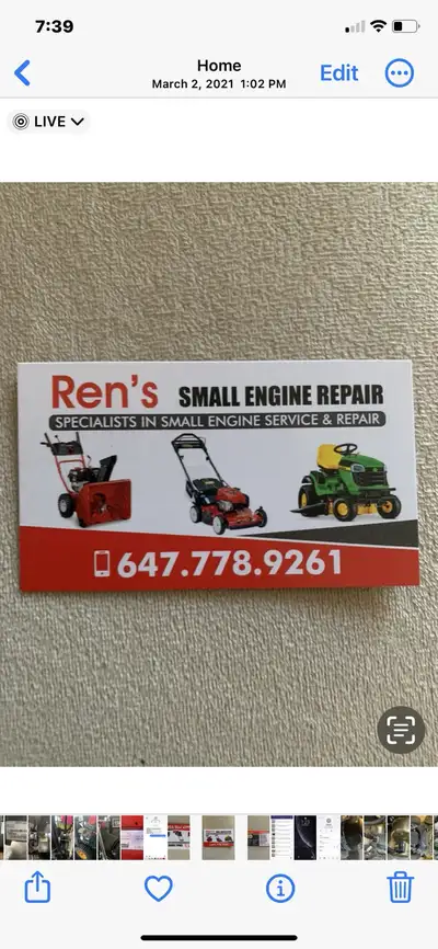 REN’s mobile snowblower repair ☎️ 6477789261, View more