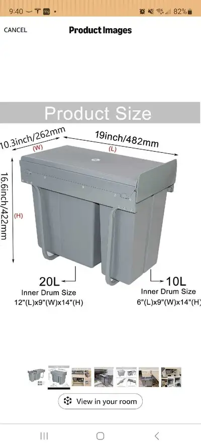 Pull Out Trash Can Under Cabinet, View more