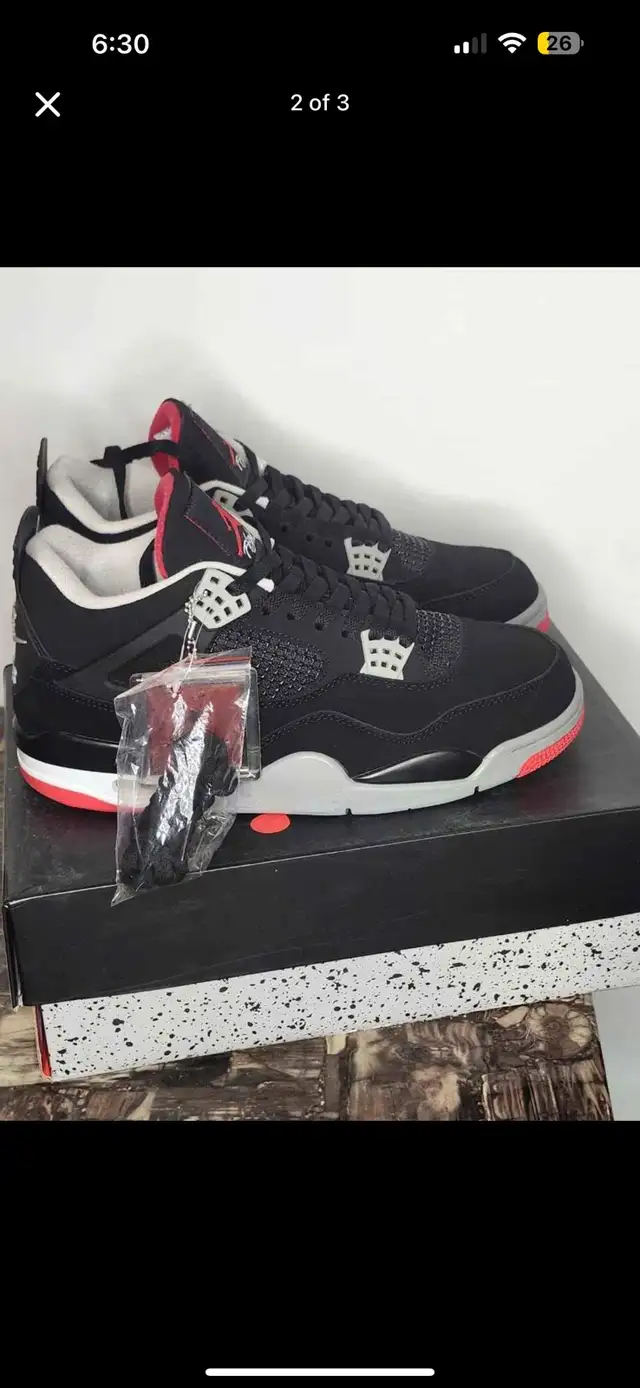 Jordan 4 retro bred  in Men's Shoes in City of Toronto - Image 2