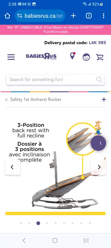 Safety 1st Amherst Rocker.  New in box. in Playpens, Swings & Saucers in City of Halifax - Image 5