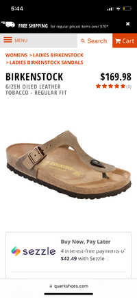BIRKENSTOCK GIZEH OILED LEATHER TOBACCO - REGULAR FIT SIZE 38