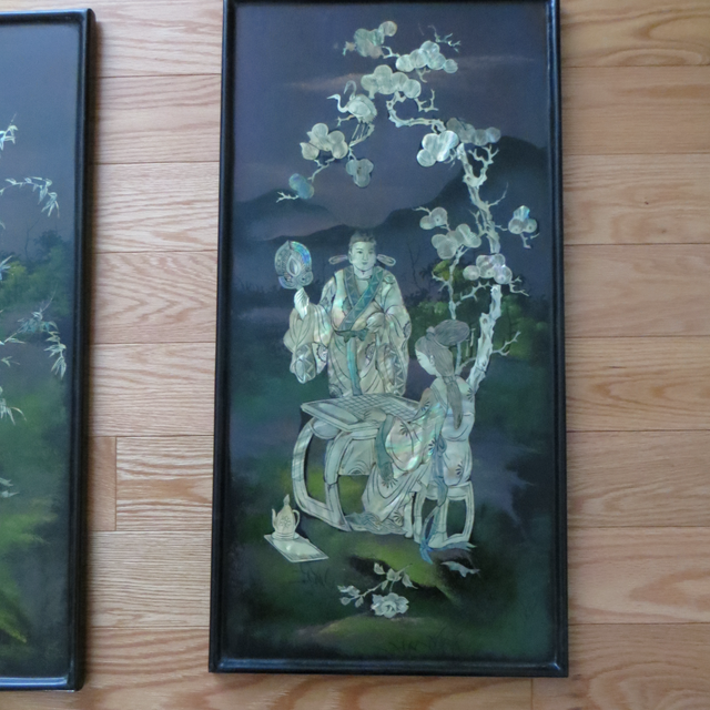 FOUR BEAUTIFUL CHINESE MOTHER OF PEARL INLAID SCREENS in Arts & Collectibles in Laval / North Shore - Image 4
