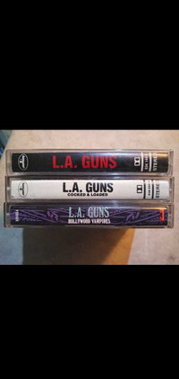 L.A. GUNS 3 ORIGINAUX état NEUVES cassettes  $40.