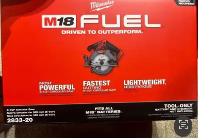 Brand new Milwaukee fuel m18 6-1/2 circular saw 2833-20 , View more