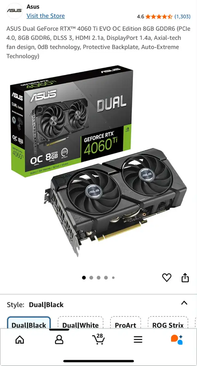Asus Dual GeForce RTX 4060 ti 8gb in System Components in Winnipeg - Image 2