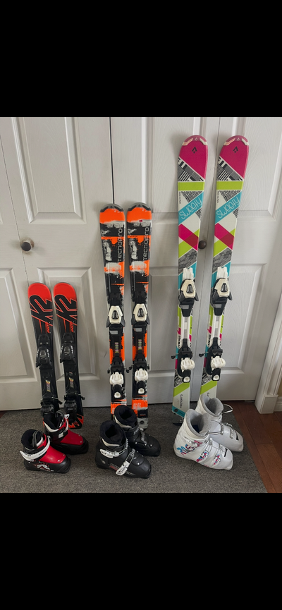 Children's Skis, Bindings, and Ski Boots Package, View more