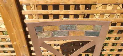 Four dinning chairs with inlays for sale, View more