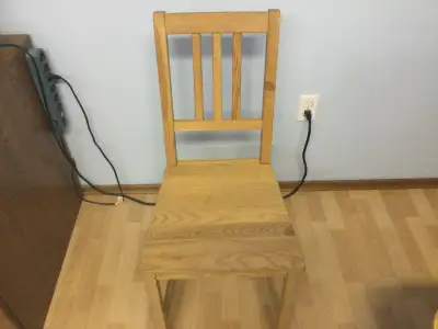 Light in colour. Great for desk, craft table, extra chair for dinner table etc. No cracks in wood. K...