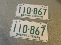 Saskatchewan License Plates 1968