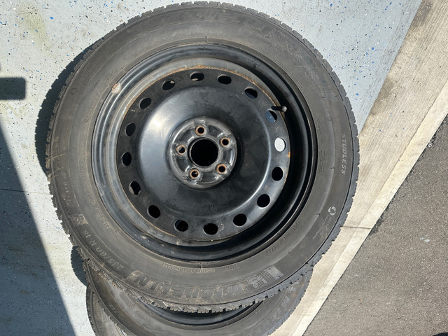 235/60R18 Winter Tires with Black rims 5x114.3 mm 64.1 mm cb in Tires & Rims in St. Catharines - Image 2