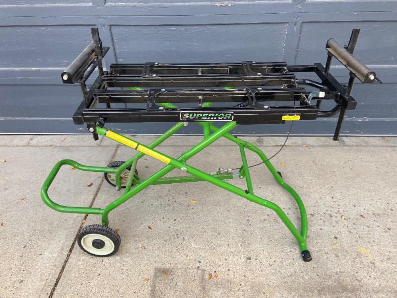 Mitre Saw Stand Folding Rolling Multi Height Saw Stand Tool Storage