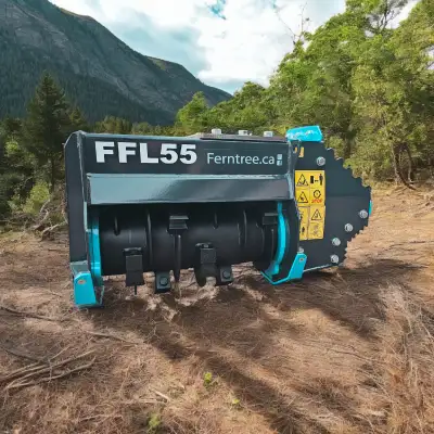 2.5 - 5t Forestry Mulcher. Ferntree MINI EXCAVATOR MULCHER FFL55, a powerful attachment for your min...