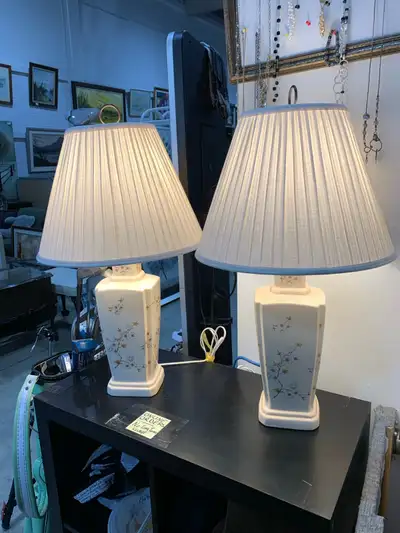 Vintage Ceramic Floral Table Lamps - 2 available, View more