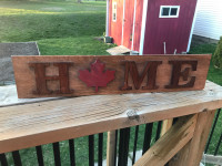 Wooden Hanging Canadian Home Sign Wall Decor 