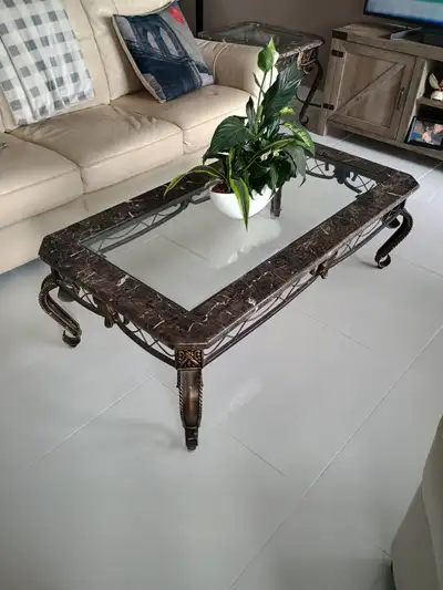 Coffee table, 2 end tables, sofa table., View more