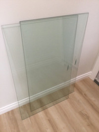 Sliding glass cabinet doors