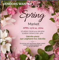 Vendors wanted Oakville mall market 