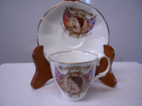 Vintage Cup & Saucer Commemorating 1959 Royal Visit to Open St.