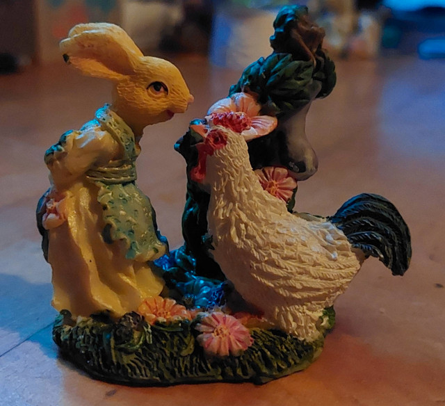Ceramic Rooster and Bunny Nature Figurine in Home Décor & Accents in Chatham-Kent