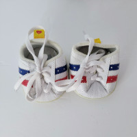 Build A Bear Black White Sneakers Tennis Shoes With Red And Blue