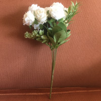 Artificial Rose Flower Mini Bouquet - White (2x available)