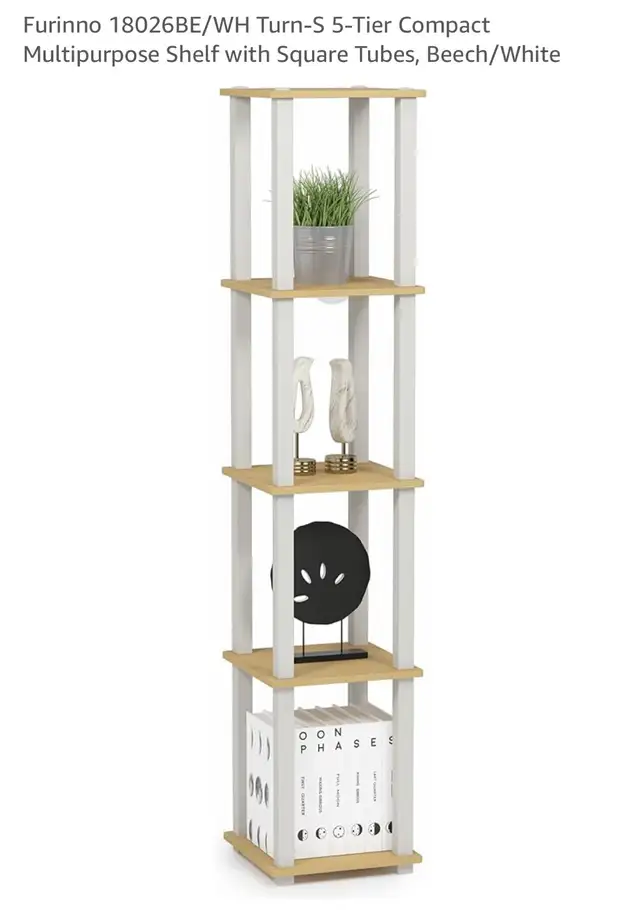Furinno 18026BE/WH Turn-S 5-Tier Compact Multipurpose Shelf in Bookcases & Shelving Units in Markham / York Region - Image 2