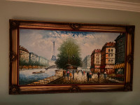 Caroline Burnett Framed Parisian Oil Painting Eiffel Towel