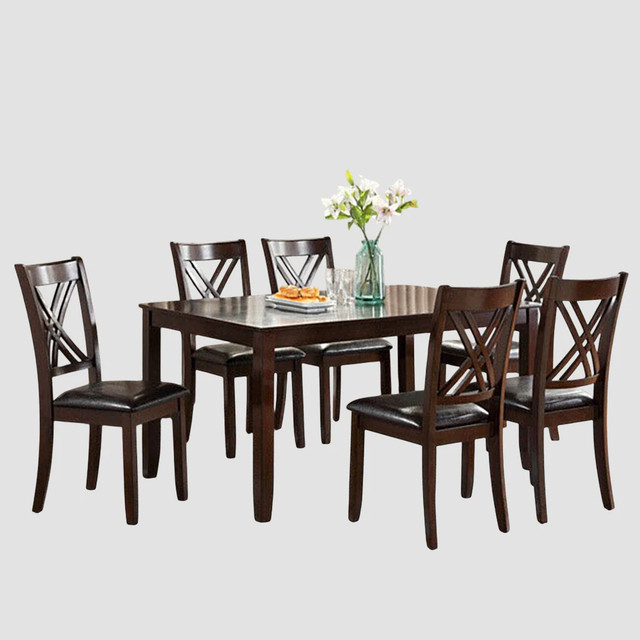 New Solid Wooden Dining Set In Espresso Finish Clearance in Dining Tables & Sets in Kitchener / Waterloo
