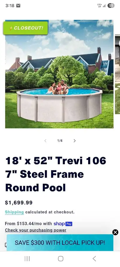 above ground pool, View more