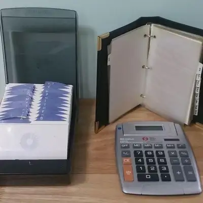 Rolodex Organizer, Business Card Holder Book & Calculator Combo, View more