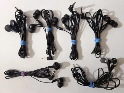 Pair of Wired In-Ear Earbuds Headphones - Phone Cell Cellphone, View more