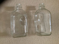 Vintage 2 bottle half gallon milk pinched Dominion