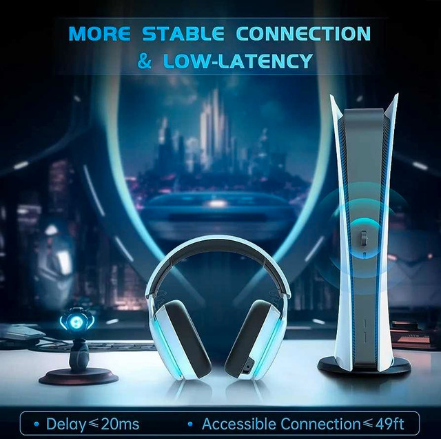 Gtheos 2.4GHz Wireless Gaming Headset for PC, PS4, PS5, Mac in Sony Playstation 4 in London - Image 2