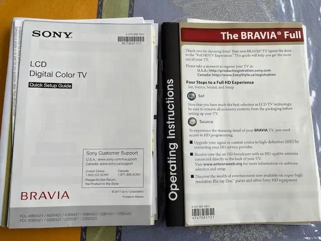 Sony Bravia TV - 46 Inches - Like Band New in TVs in City of Toronto - Image 3