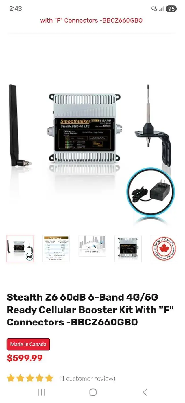 Smoothtalker cellular booster  in Cell Phone Accessories in Hamilton - Image 6